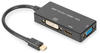 Digitus Mini DP 3in1 conv. cable,0,2m (Mini DP, DVI, HDMI, 20 cm) (10287146) Schwarz