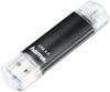 Hama 00181096, Hama Laeta Twin (16 GB, USB A, Micro USB, USB 3.0) Schwarz