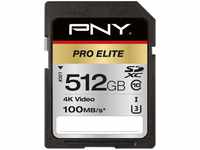 PNY P-SD512U3100PRO-GE, PNY Pro Elite (SDXC, 512 GB, U3, UHS-I) Silber