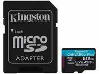 Kingston SDCG3/512GB, Kingston Canvas Go Plus (microSDXC, 512 GB, U3, UHS-I) Schwarz