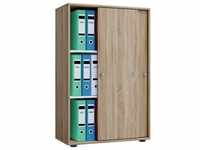 VCM, Aktenschrank, Holz Büroschrank Aktenregal Lona 3 Fächer Schiebetüren (70 x 40