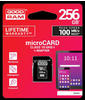 Goodram M1AA-2560R12, Goodram Microcard M1AA + adapter (microSDXC, 256 GB, U1, UHS-I)