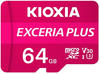 Kioxia Exceria Plus microSDXC 64GB Class 10 UHS-1 U3 (microSDXC, 64 GB, U3, UHS-I)