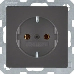 Berker 41436086, Berker Steckdose SCHUKO 41436086 Q.1/Q.3 anthrazit samt (41436086)