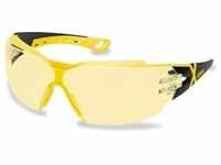Uvex Safety, Schutzbrille + Gesichtsschutz, Sicherheits Bügelbrille pheos cx2 amber