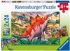 Ravensburger Puzzle Wilde Urzeittiere 2x24 Teile, 26x18 cm, ab 4 Jahren