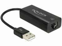 Delock 62595, Delock Adapter USB 2.0 > LAN 10/100 Mb/s (USB 2.0, RJ45) Schwarz