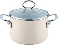 Riess 0701-011, Riess Fleischtopf m.Glasd. 16cm,2L (Kochtopf, Emaille, 16 x 18...