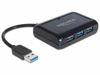 Delock 62440, Delock USB 3.0 Hub + RJ45 Gigabit Port (USB A) Schwarz