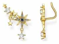 Thomas Sabo, Ohrringe, Ohrringe Ear Climber Royalty Sterne Gold, (Silber 925)