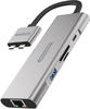 Sitecom CN-411 (USB C), Dockingstation + USB Hub, Silber
