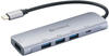 Sandberg 336-20, Sandberg USB-C to 4 x USB 3.0 Hub SAVER (USB A) Silber