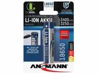 Ansmann Li-Ion Akku 18650 (1 Stk., 18650, 3250 mAh), Batterien + Akkus