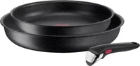 Tefal L3999032, Tefal Ingenio Black Stone Pfannen-Set 3teilig 24/28 cm + Griff