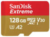SanDisk Extreme (microSDXC, 128 GB, U3, UHS-I), Speicherkarte, Gold, Rot
