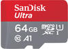 SanDisk Ultra (microSDXC, 64 GB, U1, UHS-I), Speicherkarte, Grau, Rot