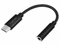 LogiLink Cable Logilink USB-C to 3.5mm 0,13m Black, Audio Kabel
