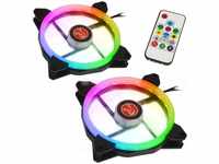 Raijintek 0R400049, Raijintek IRIS 14 Rainbow RGB LED-Lüfter, 2er Set inkl.