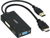 Lindy HDMI auf (DVI, VGA, DP, 15 cm), Data + Video Adapter, Schwarz