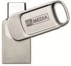 MyMedia 69267, MyMedia USB 2.0 OTG Stick 64GB, Typ A-C, My Dual, silber (64 GB, USB