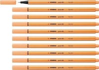 STABILO 88/25, STABILO Fineliner - point 88 - 10er Pack - hellorange (10x)...