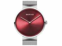 Bering, Armbanduhr, Armbanduhr Classic 14539-003, Rot, Silber, (Analoguhr, 39 mm)