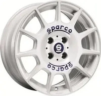 Sparco Terra Wei&szlig; + Blaue Beschriftung Alufelge 17 Zoll ET45 5x114,3 ML73,1