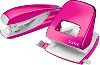 LEITZ 50951023, LEITZ Locher und Heftger&auml;te Set pink-metallic