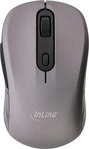 InLine Maus 3-in-1, Bluetooth + 2x 2.4GHz Funk, 5 Tasten, optisch, grau/schwarz