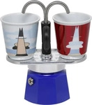 Bialetti Mini Express - Espressokocher-Set - rot + 2 Becher aus Arte Collection...