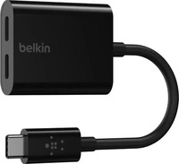 Belkin F7U081BTBLK, Belkin RockStar 60 W 2x USB-C Audio- und Ladeadapter, schwarz
