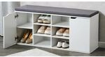 Kesper Schuhschrank wei&szlig; 103 x 48 x 30,5 cm mit Sitzkissen