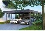 SKAN HOLZ Doppelcarport 'Friesland Set 4' mit Aluminiumdach und Ger&auml;teraum 557 x 708
