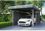 SKAN HOLZ Einzelcarport 'Friesland Set 1' mit Aluminiumdach, Seiten- und R&uuml;ckwand