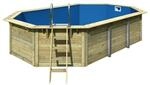 Karibu Massivholzpool-Set 'Modell pool-Set X4' 558 x 347 x 124 cm mit Edelstahlleiter