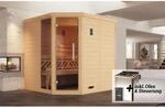 Weka Massivholz-Elementsauna 'Kemi 2 Eck' mit 7,5 kW BioS-Ofenset, Steuerung,