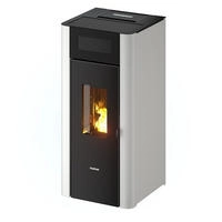 Freepoint Pelletofen 'Amaranto' Stahl wei&szlig; 2,5 - 8,5 KW