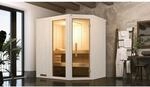 Weka Elementsauna 'Varberg 1 Eck' wei&szlig; lasiert Glast&uuml;r, Fenster 194 x 144 x 199 cm,