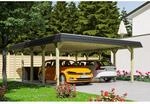 SKAN HOLZ Doppelcarport 'Spreewald' 585 x 741 cm schwarze Blende KDI impr&auml;gniert
