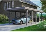 SKAN HOLZ Einzelcarport 'Friesland' mit EPDM-Dachfolie 397 x 708 cm schiefergrau