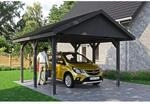 SKAN HOLZ Einzelcarport 'Wallgau' mit schwarzen Schindeln 430 x 500 cm schiefergrau