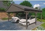 SKAN HOLZ Doppelcarport 'Fichtelberg' 618 x 566 cm schiefergrau mit Dachlattung