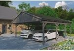 SKAN HOLZ Carport 'Fichtelberg' mit schwarzen Schindeln 618 x 808 cm