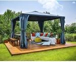 Palram-Canopia Pavillon 'Palermo' anthrazit 360 x 360 cm Polycarbonat grau