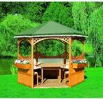 Promadino Pavillon 'Palma' Holz gr&uuml;n 308 x 260 x 308 cm