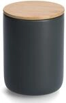 Zeller Vorratsdose anthrazit 1,5 l mit Bambusdeckel