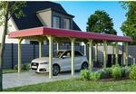 SKAN HOLZ Carport 'Spreewald' rote Blende 345 x 893 cm impr&auml;gniert