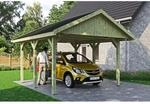 SKAN HOLZ Einzelcarport 'Wallgau' mit schwarzen Schindeln 430 x 500 cm natur