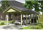 SKAN HOLZ Einzelcarport 'Wallgau' mit Dachlattung 380 x 900 cm natur