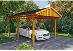 SKAN HOLZ Einzelcarport 'Fichtelberg' 317 x 566 cm eichefarben mit schwarzen